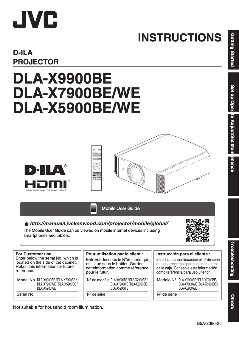 Imagen de la primera página del manual del dispositivo DLA-X9900BE
