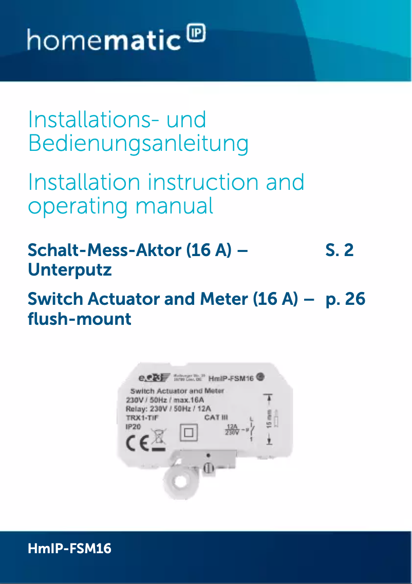 Página 1 del manual Manual de usuario eQ-3 eQ-3 AG HmIP-FSM16