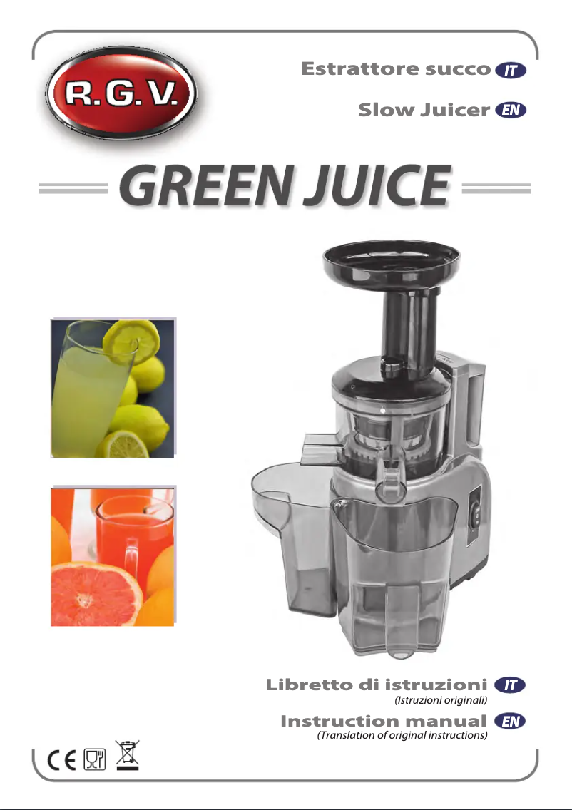 Página 1 del manual Manual de usuario RGV Green Juice