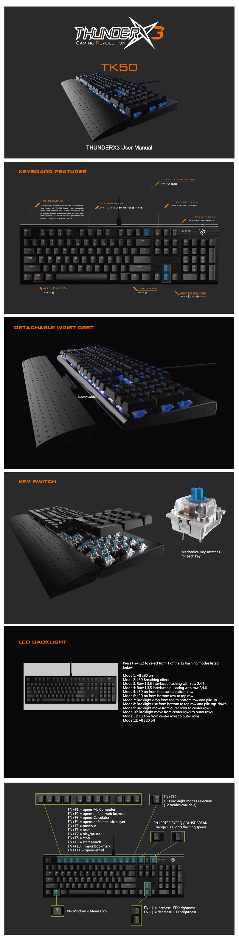 Página 1 del manual Manual de usuario ThunderX3 TK50