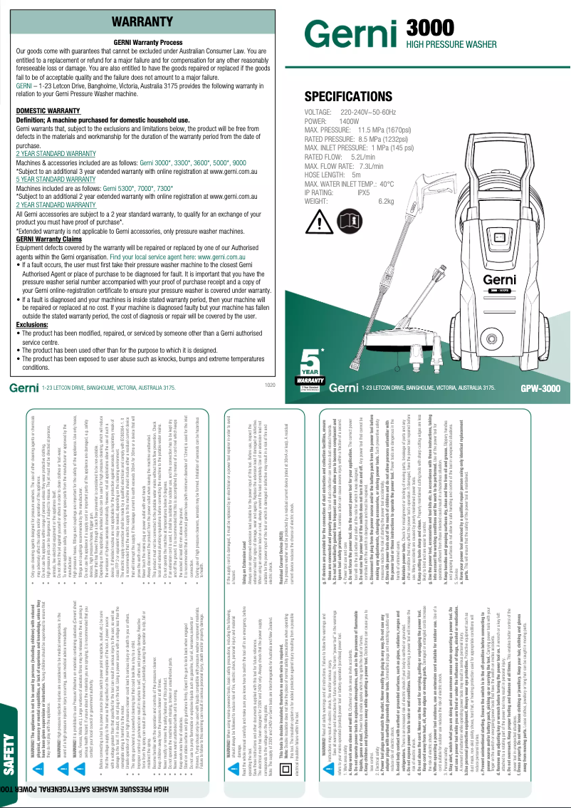 Imagen de la primera página del manual del dispositivo 3000