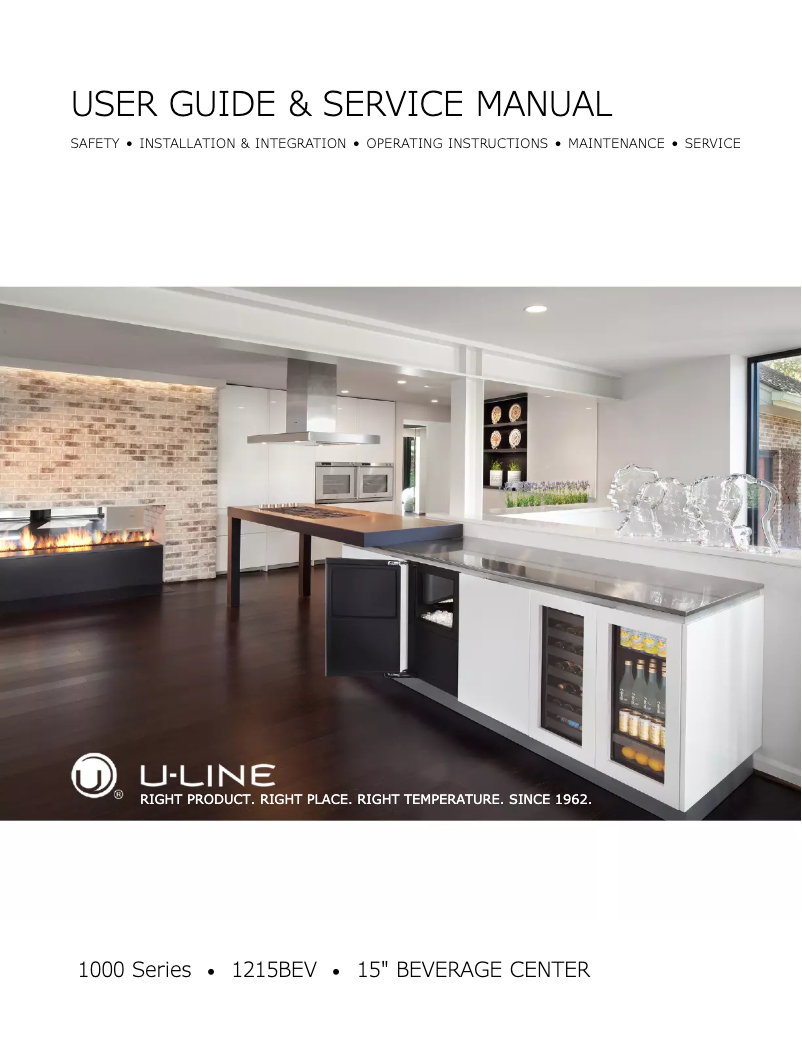 Página 1 del manual Guía de instalación U-Line U-1215BEVINT-00A