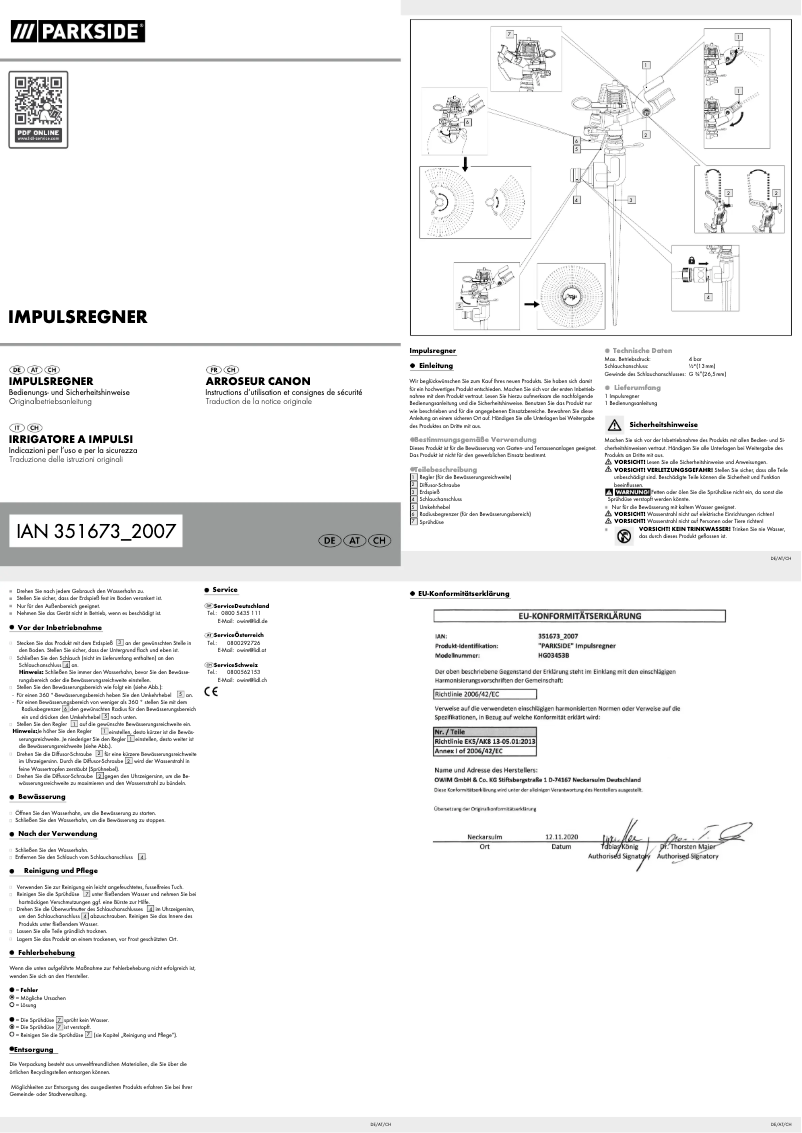 Imagen de la primera página del manual del dispositivo HG034538