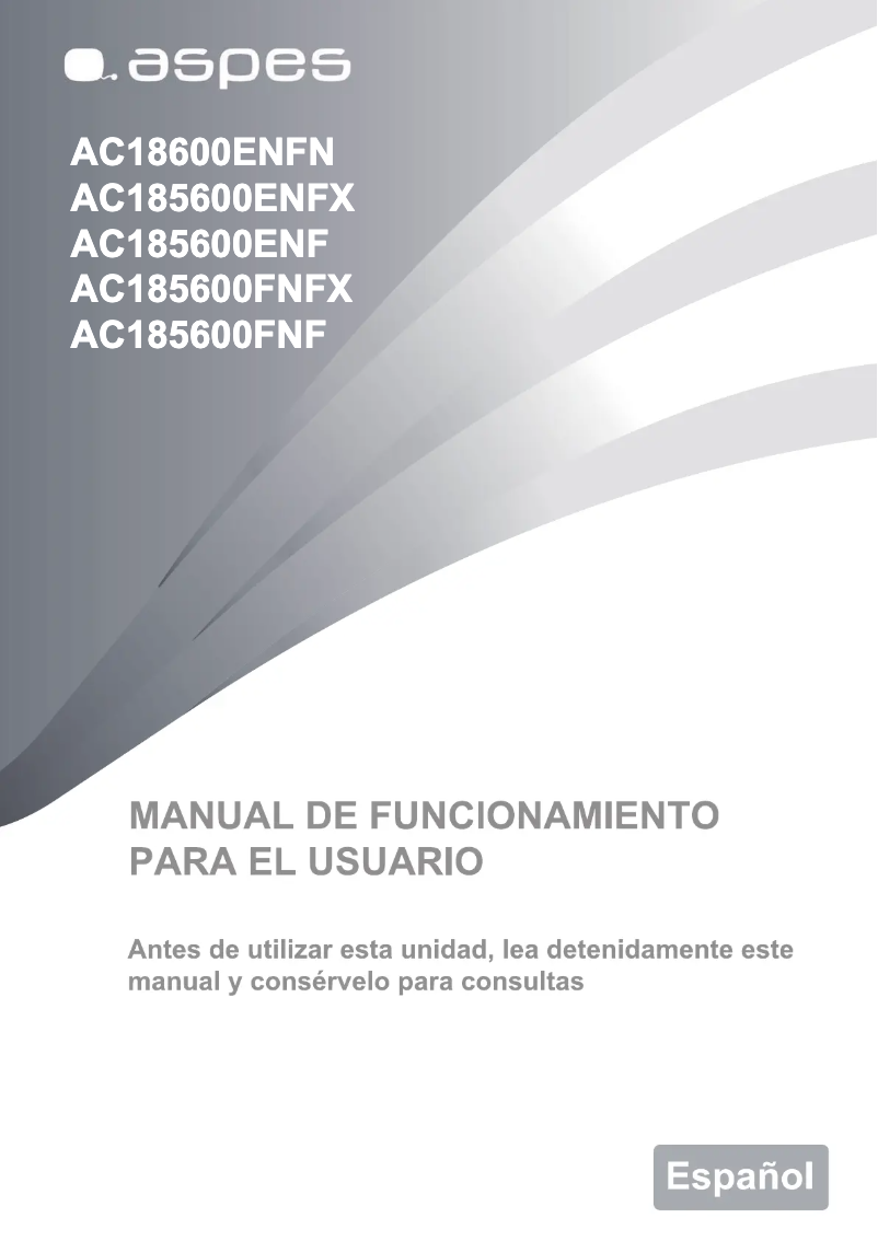 Página 1 del manual Manual de usuario Aspes AC185600ENFX