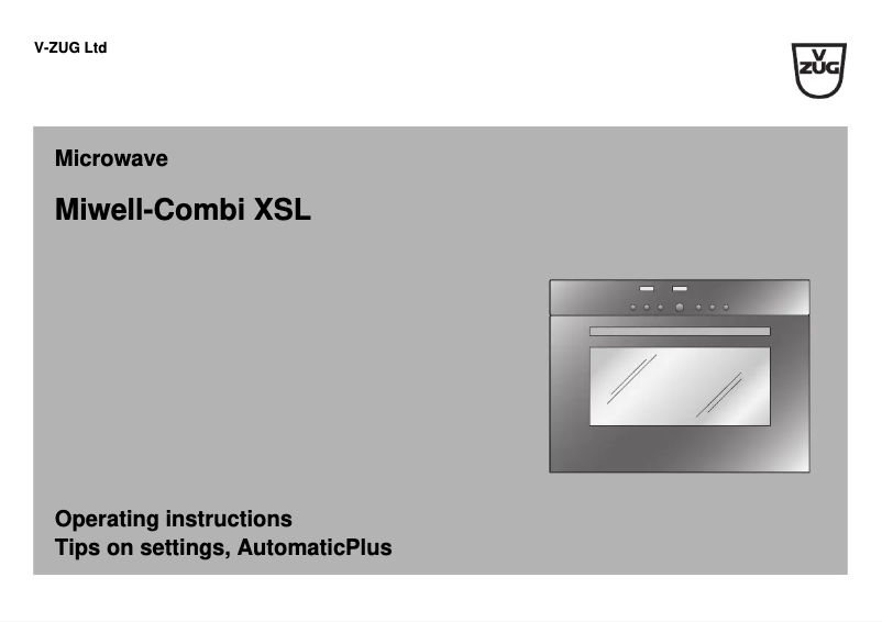 Página 1 del manual Manual de usuario V-Zug MWCXSL60