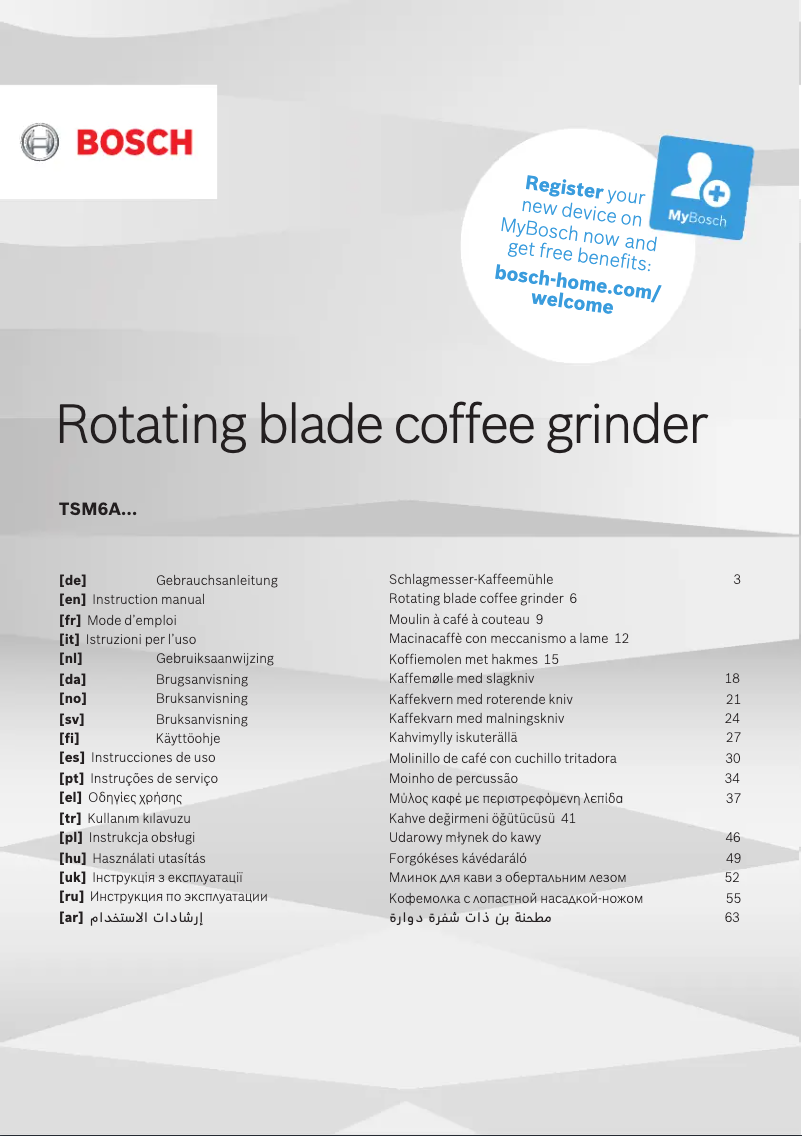 Página 1 del manual Guía de instalación Bosch TSM6A013B