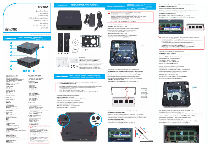 Imagen de la primera página del manual del dispositivo XPC nano NC02U