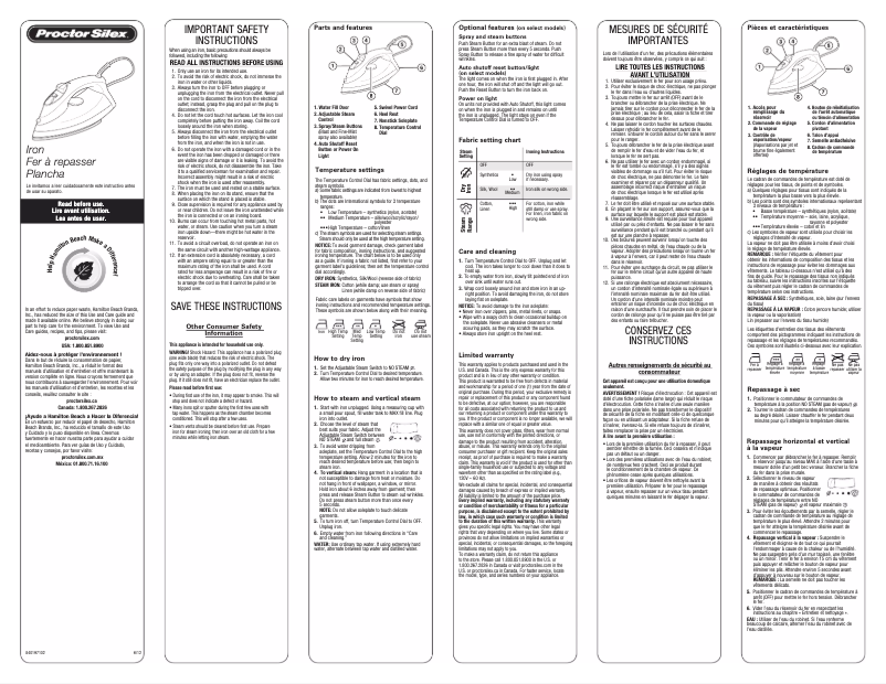 Página 1 del manual Manual de instrucciones Proctor Silex 17202