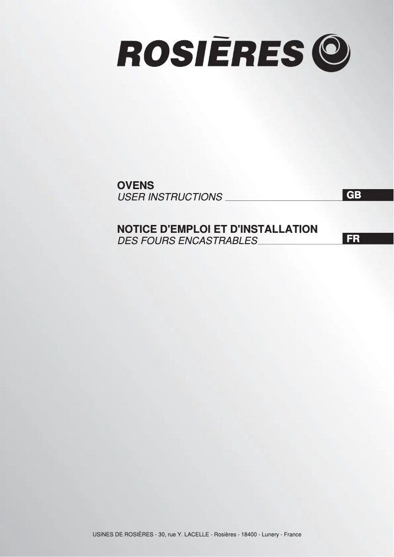 Página 1 del manual Manual de usuario Rosieres RFF 96 GVIN