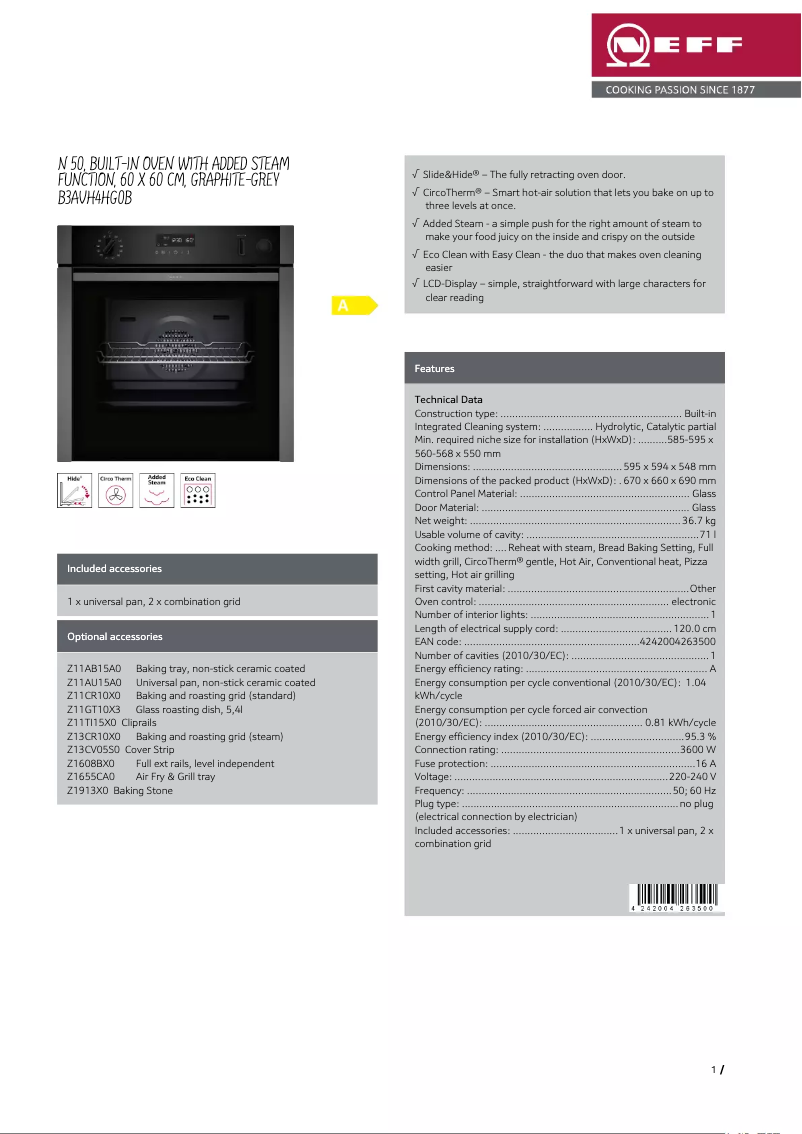 Imagen de la primera página del manual del dispositivo B3AVH4HG0B