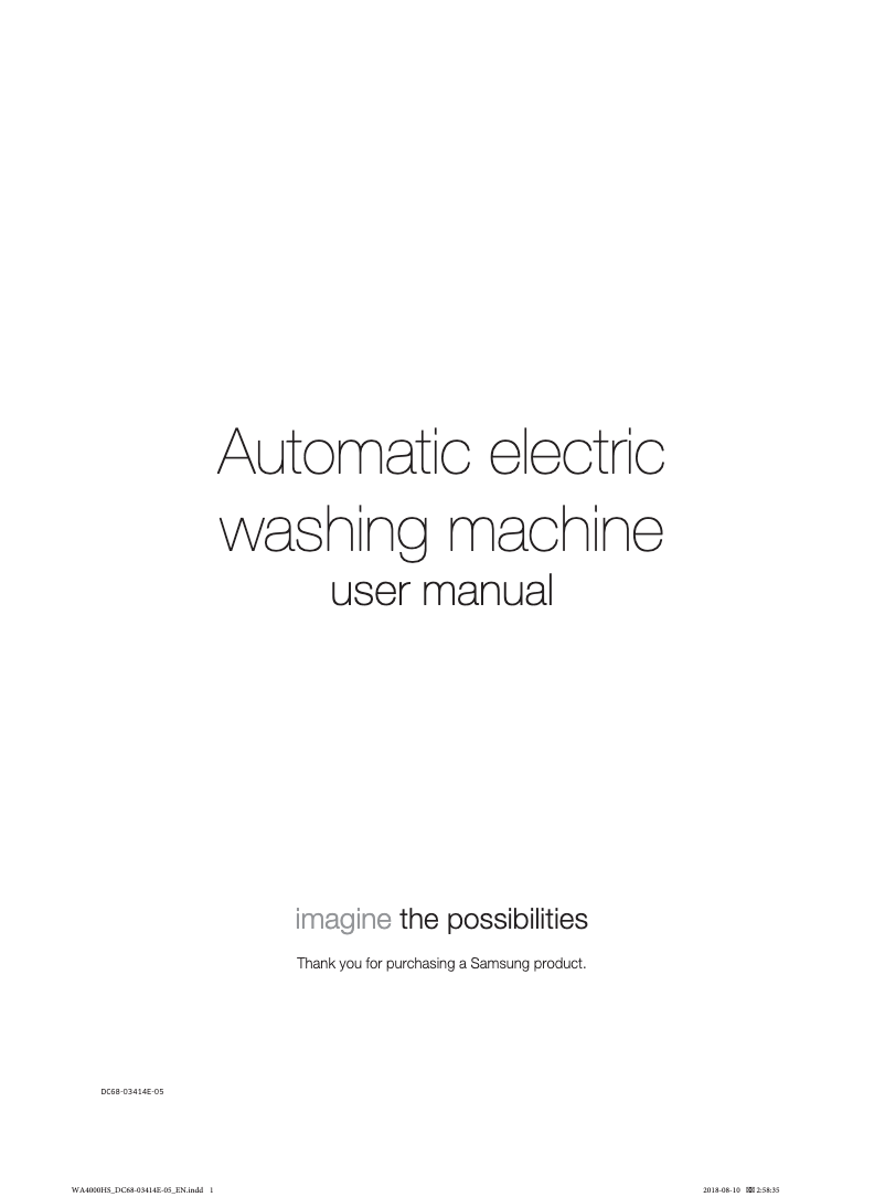 Página 1 del manual Manual de usuario Samsung WA60H4200SW