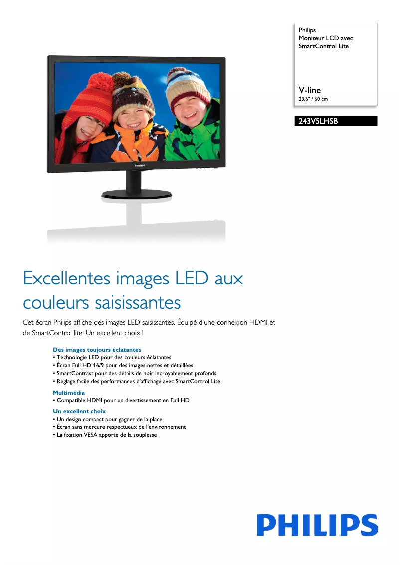 Imagen de la primera página del manual del dispositivo 243V5LHSB