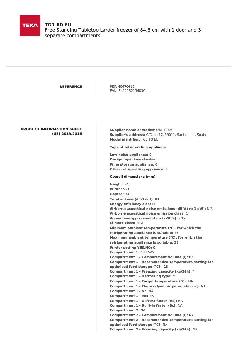 Imagen de la primera página del manual del dispositivo TG1 80