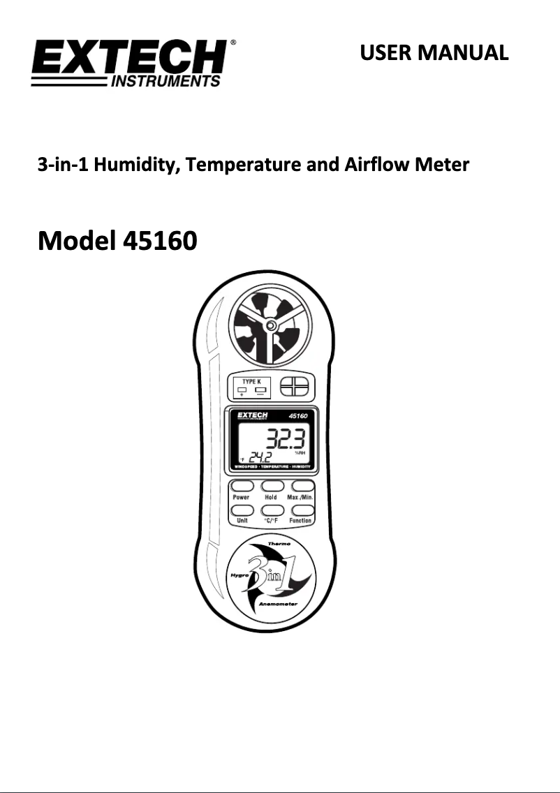Página 1 del manual Manual de usuario Extech 45160
