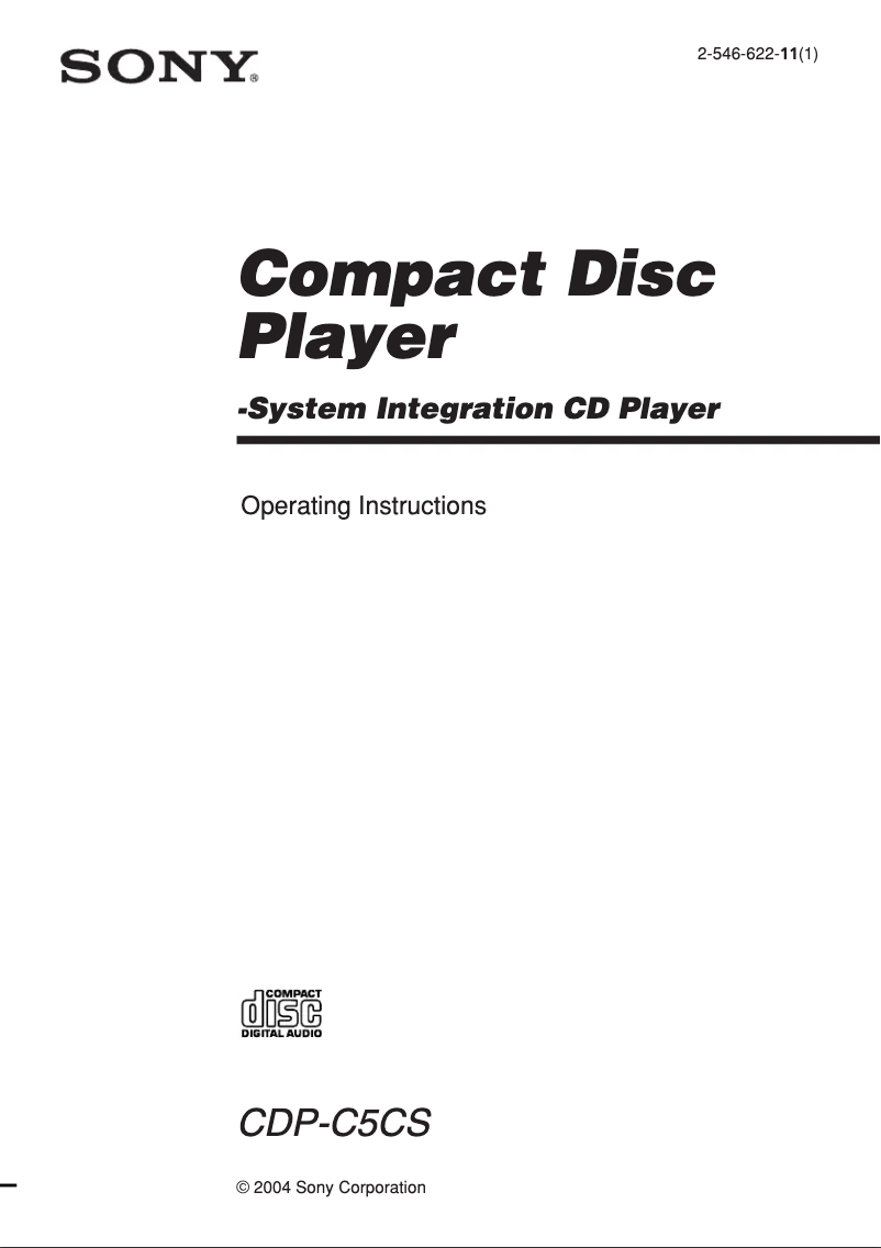 Imagen de la primera página del manual del dispositivo CDP-C5CS