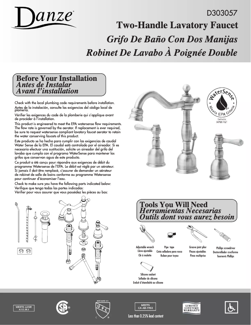 Imagen de la primera página del manual del dispositivo D303057