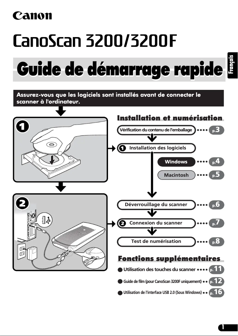 Página 1 del manual Manual de instrucciones Canon Canoscan 3200