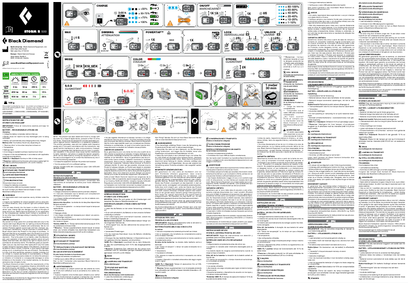 Imagen de la primera página del manual del dispositivo Storm R 500