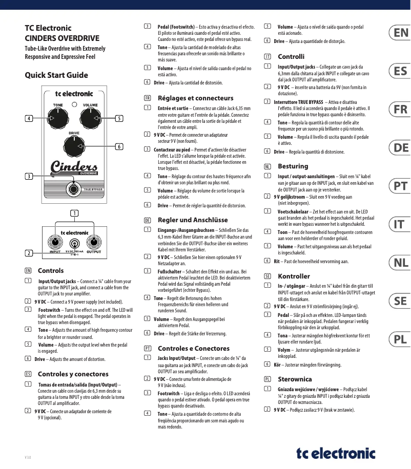 Imagen de la primera página del manual del dispositivo Cinders Overdrive