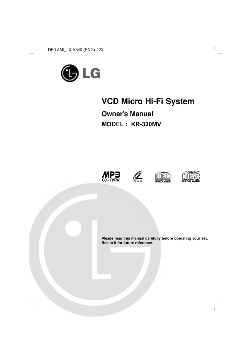 Imagen de la primera página del manual del dispositivo LX-V340S