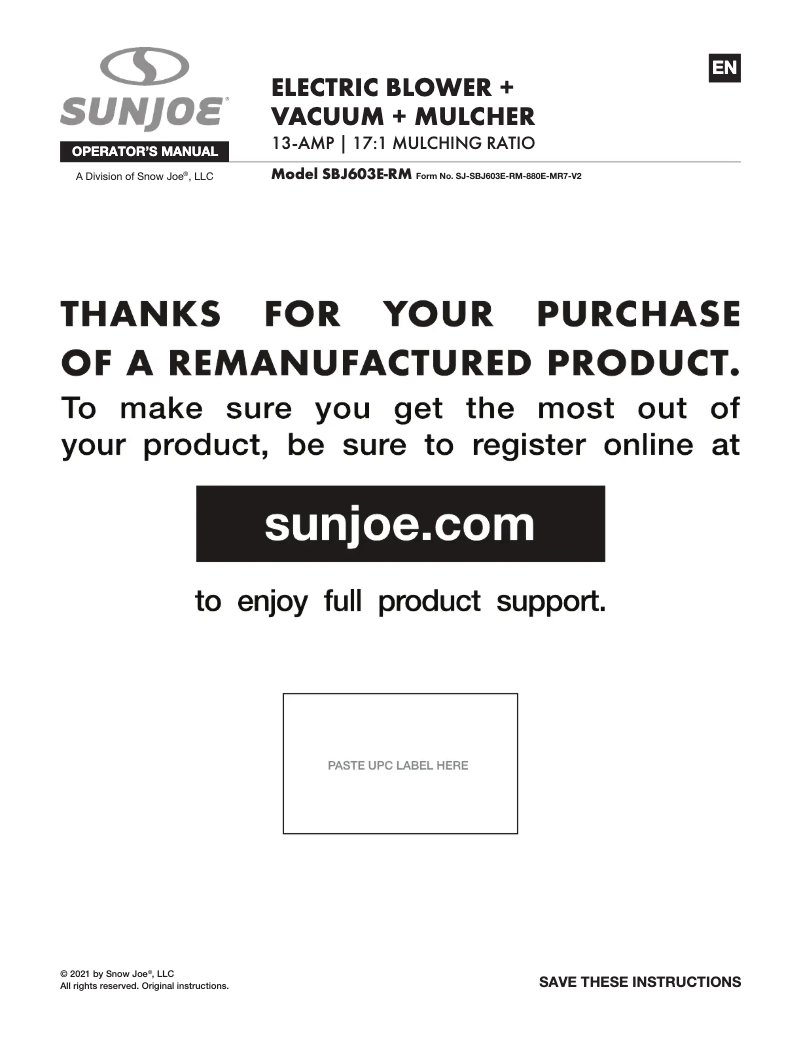 Imagen de la primera página del manual del dispositivo SBJ603E-RM