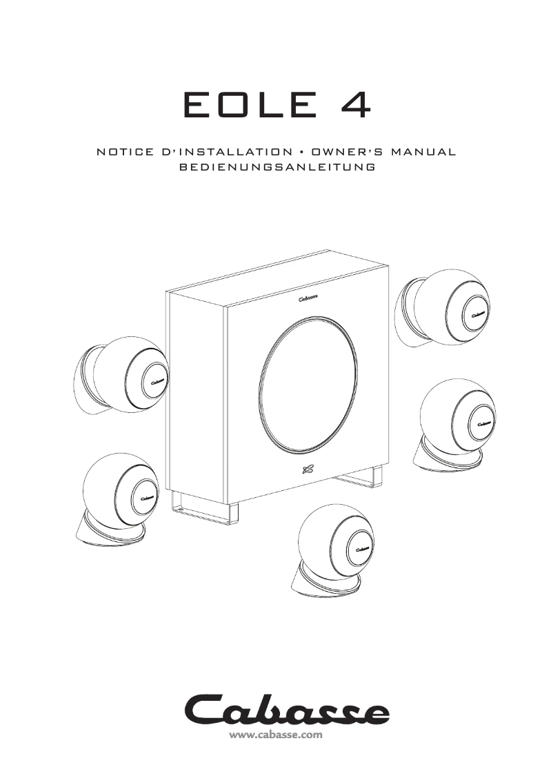 Página nº 1 - Manual de instrucciones Cabasse EOLE 4