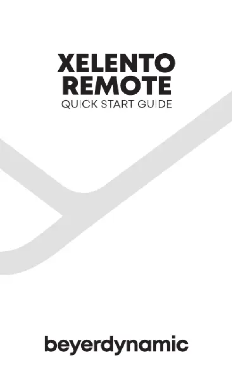 Página 1 del manual Guía de inicio rápido Beyerdynamic Xelento Remote