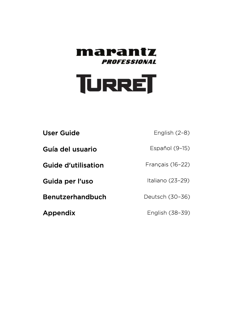 Página 1 del manual Manual de usuario Marantz Turret