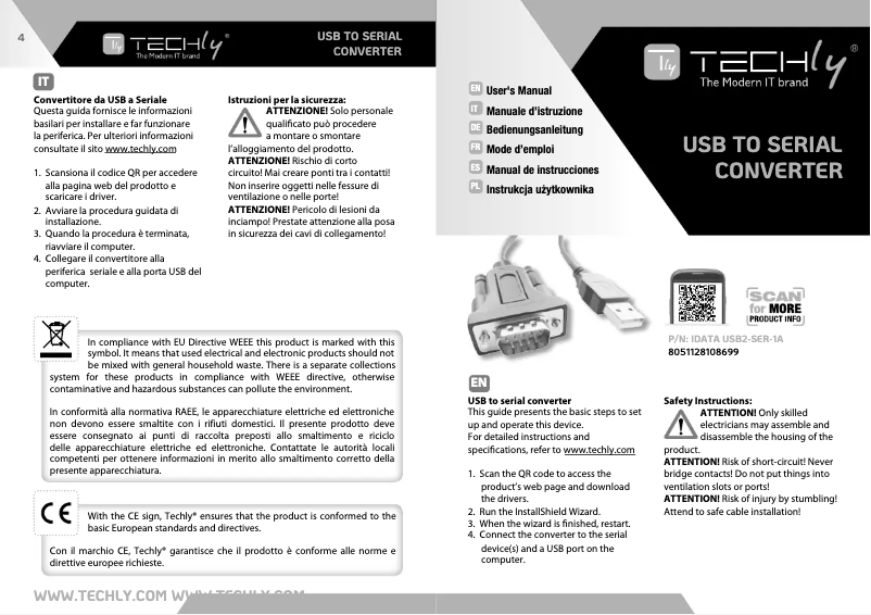 Página 1 del manual Manual de usuario Techly IDATA USB2-SER-1A