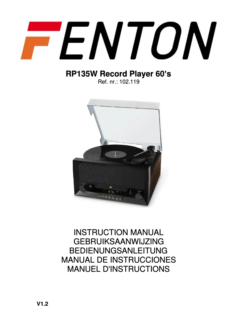 Página 1 del manual Manual de usuario Fenton RP135W