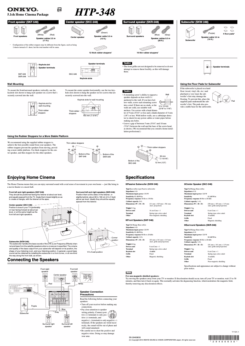Página 1 del manual Manual de usuario Onkyo HTP-348