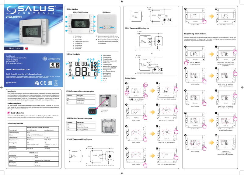 Imagen de la primera página del manual del dispositivo DT500RF