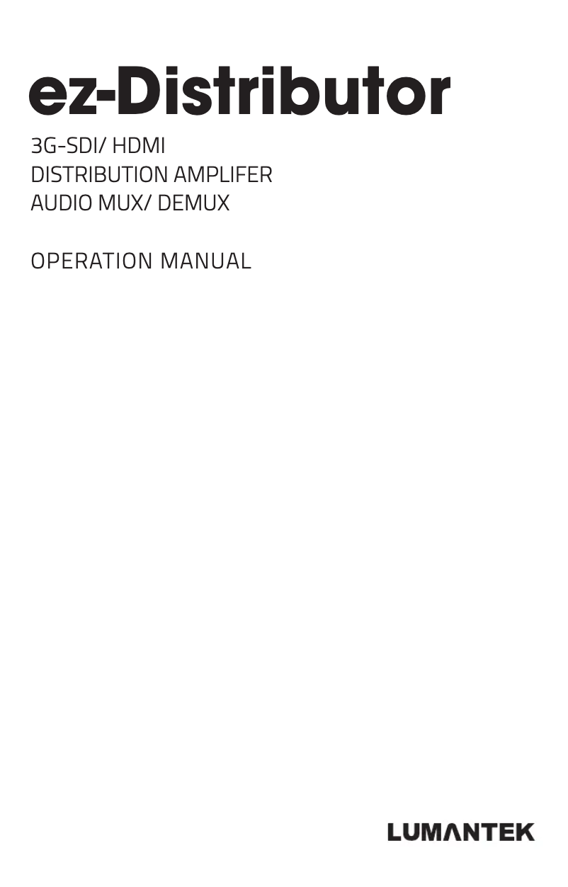 Página 1 del manual Manual de usuario Lumantek ez-Distributor