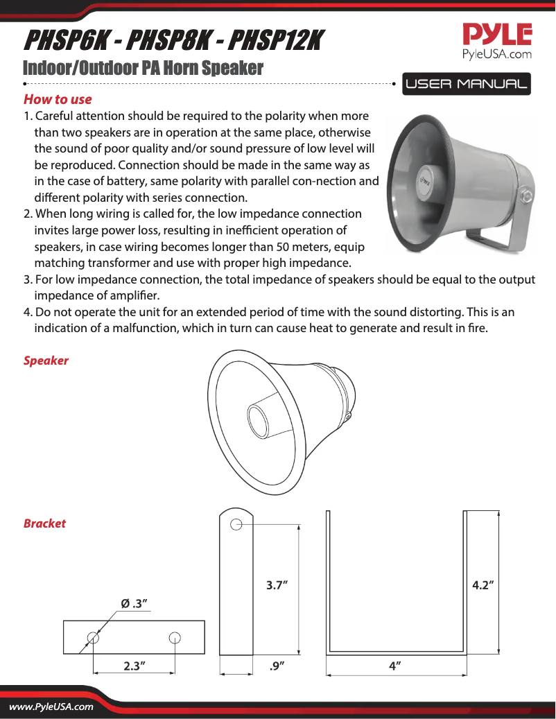 Imagen de la primera página del manual del dispositivo PHSP8K