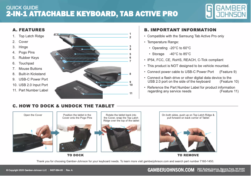 Página 1 del manual Manual de usuario Gamber-Johnson 7160-1450-04