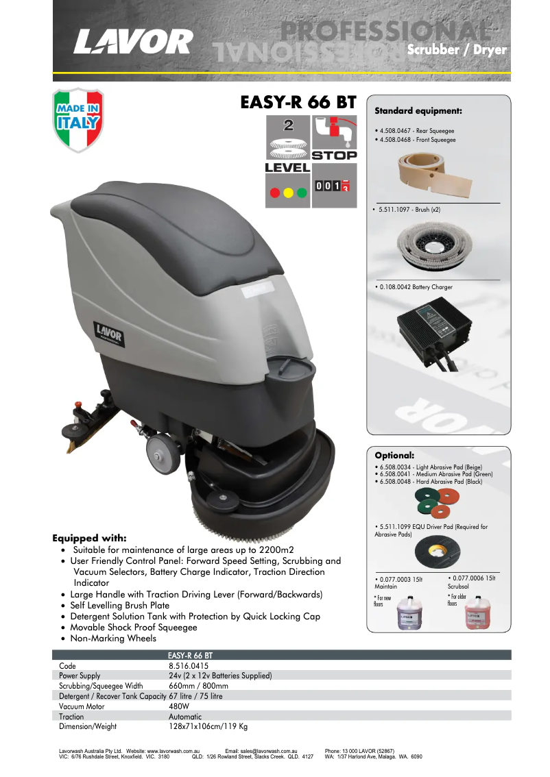 Imagen de la primera página del manual del dispositivo EASY-R 66 BT
