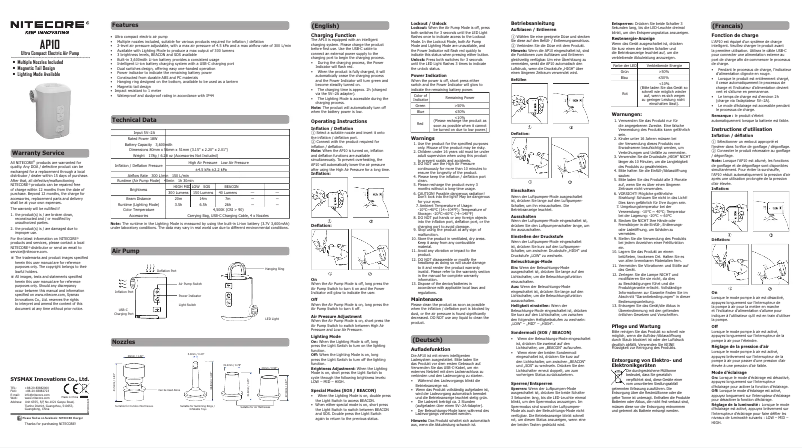 Página 1 del manual Manual de usuario Nitecore AP10