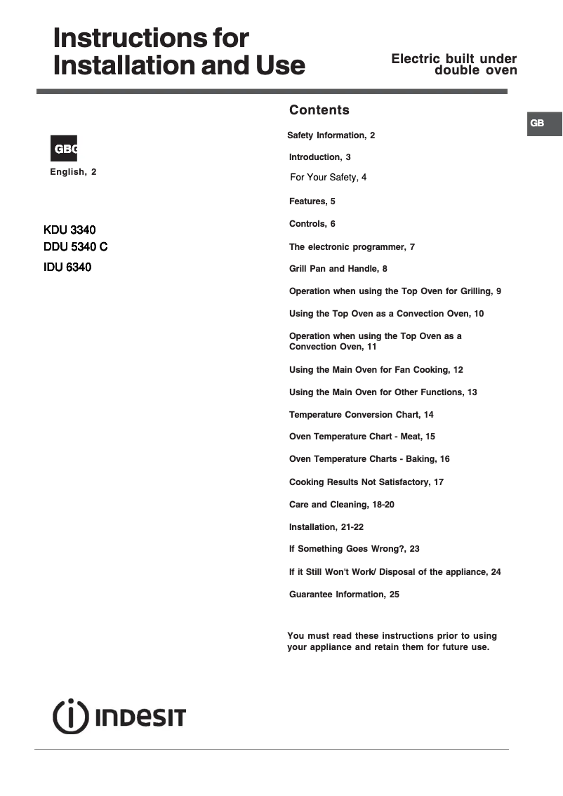 Imagen de la primera página del manual del dispositivo DDU 5340 C IX