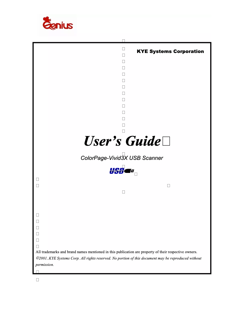 Página nº 1 - Manual de usuario Genius ColorPage Vivid3X USB Scanner