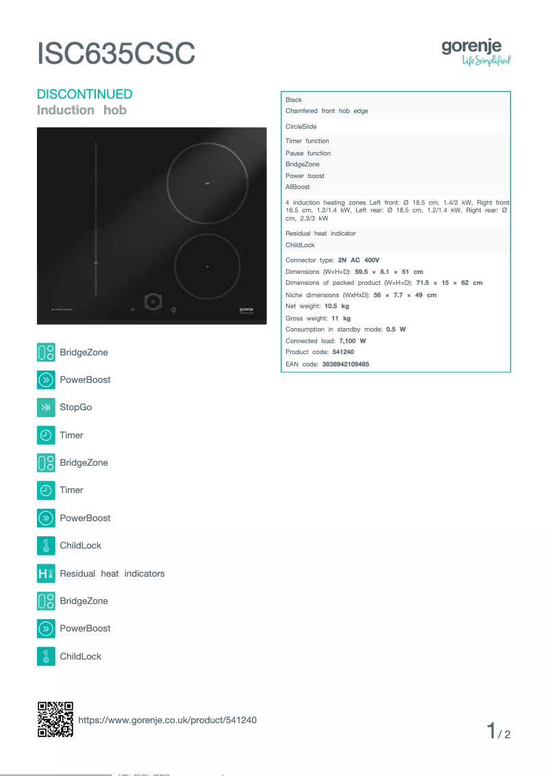 Imagen de la primera página del manual del dispositivo ISC635CSC