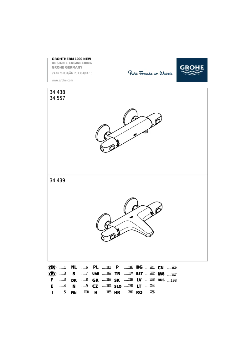 Página nº 1 - Manual de usuario Grohe Grohterm 1000 34550000
