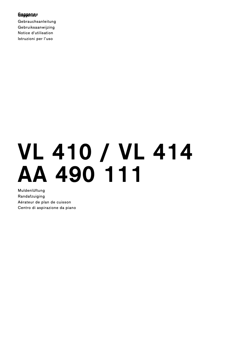 Imagen de la primera página del manual del dispositivo AA490111