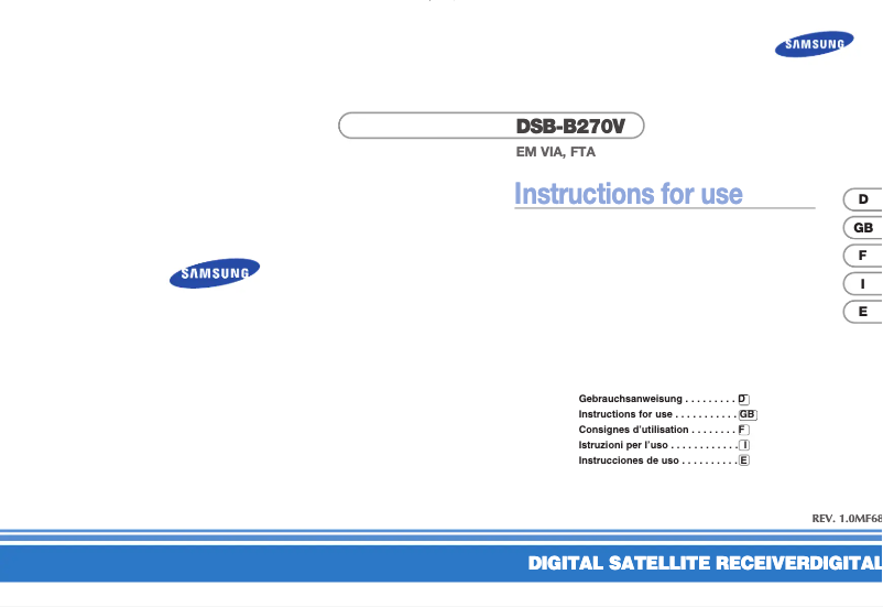 Imagen de la primera página del manual del dispositivo DSB-B270V
