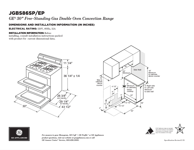 Imagen de la primera página del manual del dispositivo JGBS86EPES
