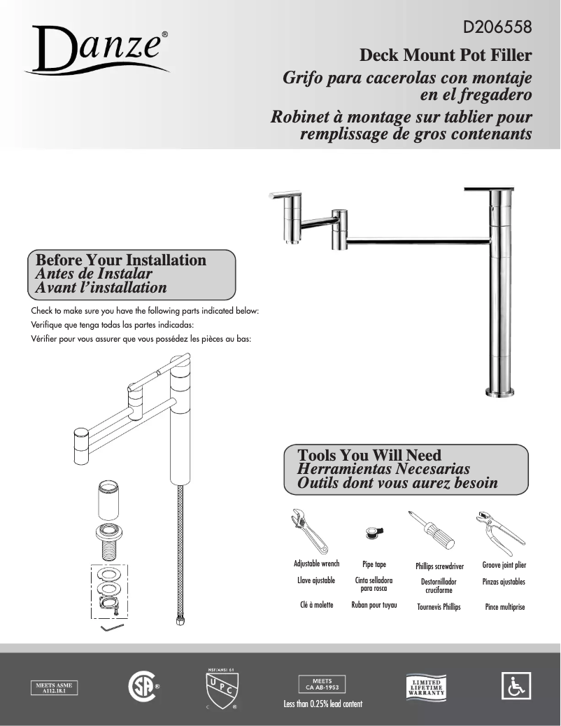 Página 1 del manual Manual de usuario Danze D206558
