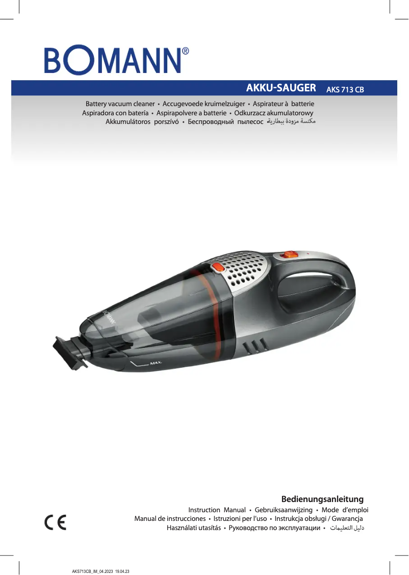 Imagen de la primera página del manual del dispositivo AKS 713 CB