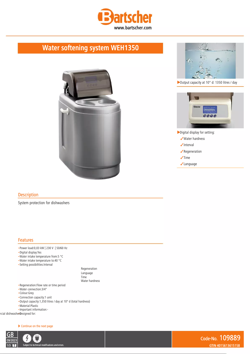 Imagen de la primera página del manual del dispositivo WEH1350