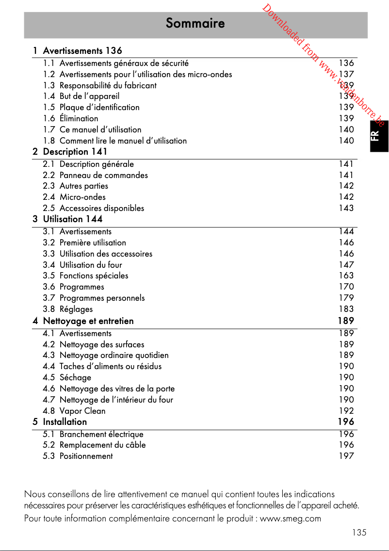 Página nº 1 - Manual de usuario Smeg SF4104MCS