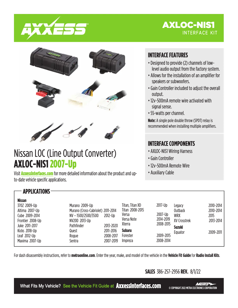Imagen de la primera página del manual del dispositivo AXLOC-NIS1