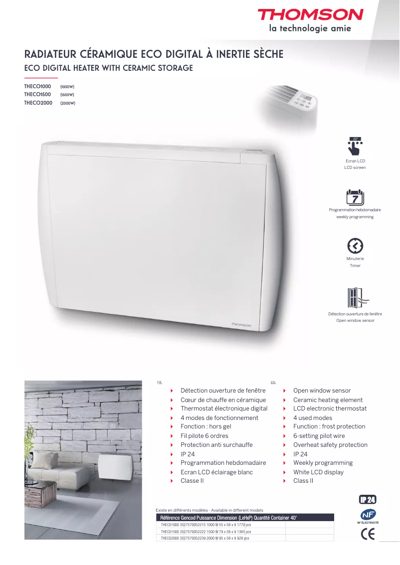 Imagen de la primera página del manual del dispositivo THECO1000N